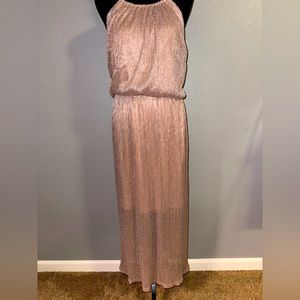 Long sparkly pink and sliver dress